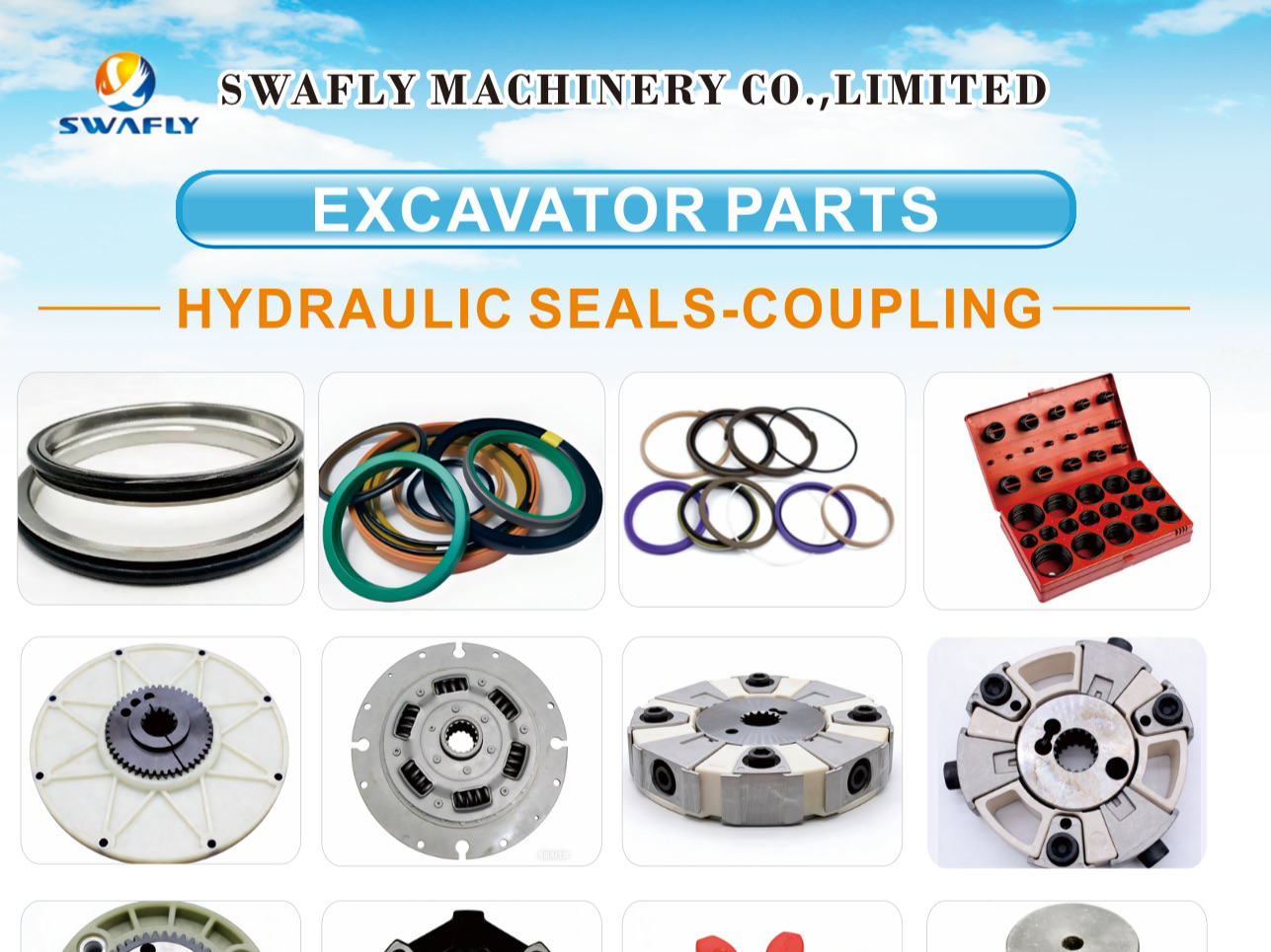 Ekskavaatorite, laadurite ja buldooserite kvaliteetsed tihendid ja osad